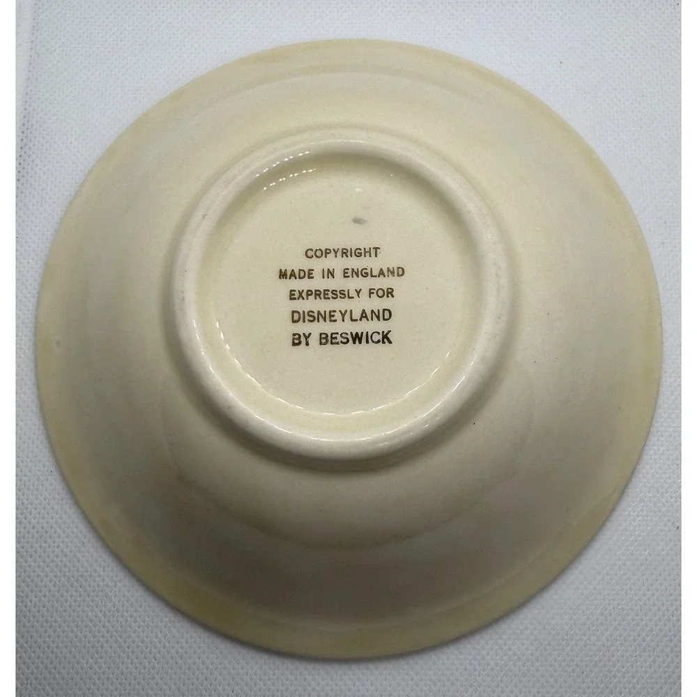 Rare Vintage Beswick‎ Disneyland Baby Bowl Castle Logo Made in England